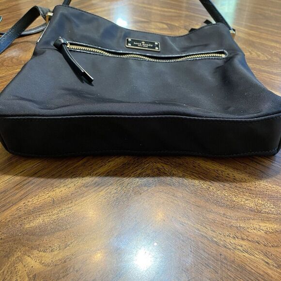 Kate Spade Crossbody Shoulder Bag Black Nylon Leather Trim Messenger - Picture 9 of 10